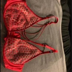 Red lace VictoriaSecret bra